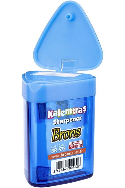 Brons Br-572 Triangular Chamber Pencil Sharpener Mixed Color (1 PC)