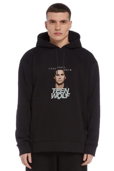 QIVI Teen Wolf Lose Your Mind Štampano crna muška majica sa kapuljačom Pleten...