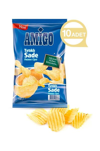 Amigo Serrated Plain Potato Chips 150 Gr