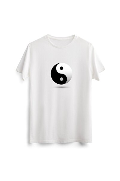 Kutu Group Унісекс біла футболка з принтом Інь і Ян