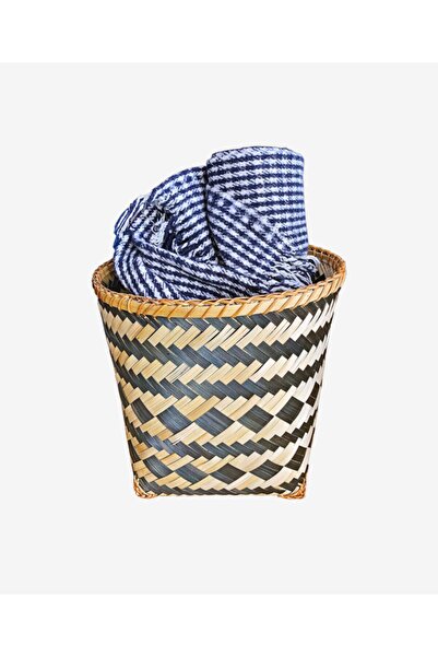 did homeware Stellio Çok Amaçlı Dekoratif Siyah Bambu Sert Sepet Medium Boy