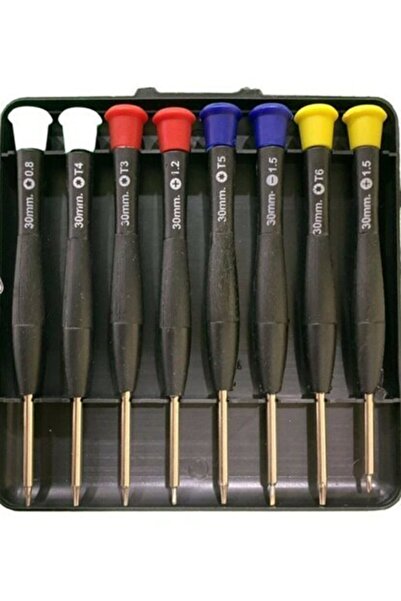 Genel Markalar Real Özs-10480 8li Renkli Saatçi Tornavida Seti Telefon Tornavida Seti Tamir Seti 8 Parça 1410
