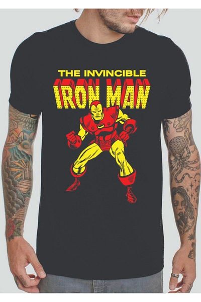 Kuzgunshop Μπλουζάκι Unisex Black Iron Man