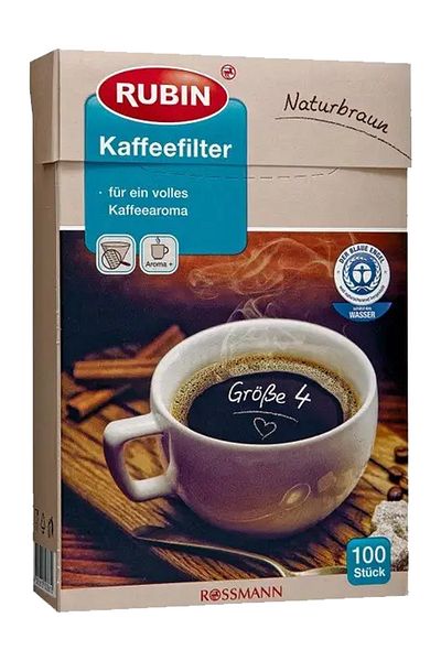 Rubin Number 4 Natural Brown Paper Filter - 100 Pieces