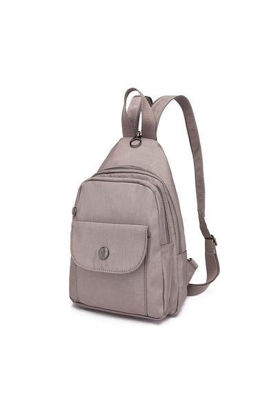 SMART BAGS Дамска чанта от нано металик, цвят норка, 1237