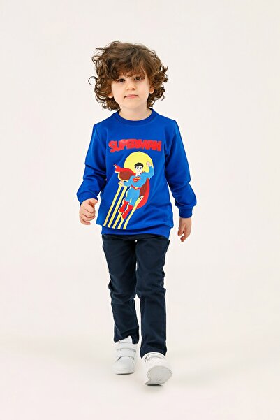 Batman 2-5 Years Boy Saks Blue Sweatshirt