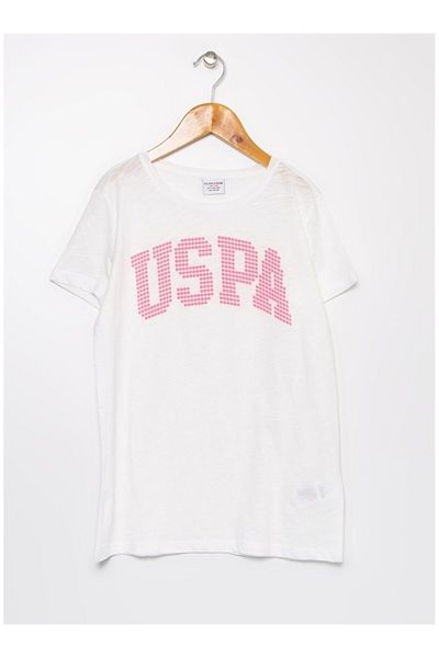 U.S. Polo Assn. Λευκό μπλουζάκι για κορίτσι