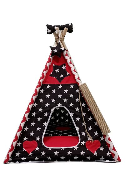 Henna Red Black Star Cat Dog Tent Xl