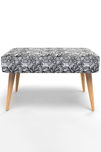 New Old Dikdörtgen Puf - Masif Iskelet Ve Ayaklar , Dokuma Kumaş - (desenler ...