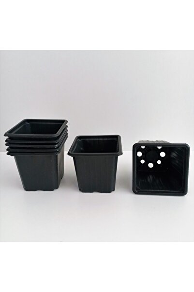 Doğalsan Tarım Kare Saksı 9x9x8 Cm 50 Adet Kare Vakum Saksı Üretim Saksısı Siyah Saksı Fide Tohum Ekim Saksısı