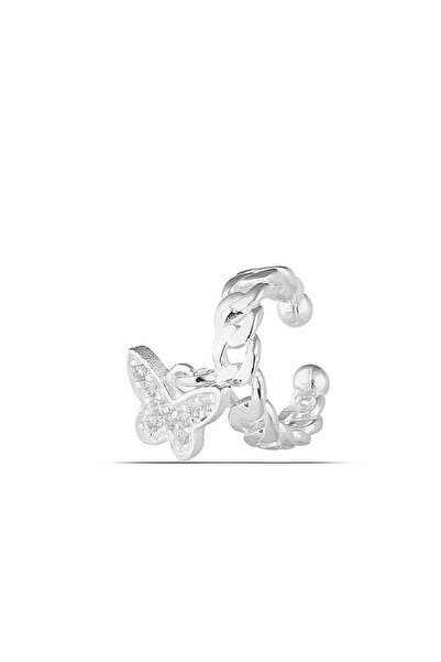 MySilvers Kadın Gümüş Kıkırdak Kelebek Küpe