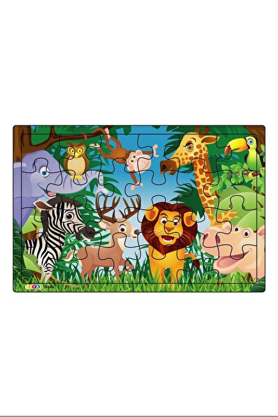 Hayal Sepeti Aslan Kıral Ve Arkadaşları  3-9 Yaş Için 24 Parçalı Ahşap Puzzle...