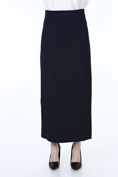 Miss Adore Women's Navy Blue Long Pencil Skirt