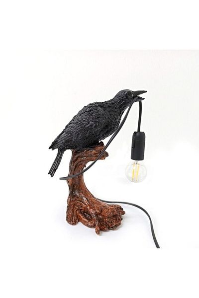 CajuArt Bird Holding a Lamp on a Branch Modern Lampshade Table Lamp