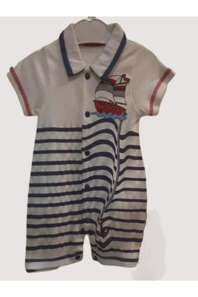 CEBECİ TİCARET Boys Jumpsuit with Baby Ship 3-6-9-months