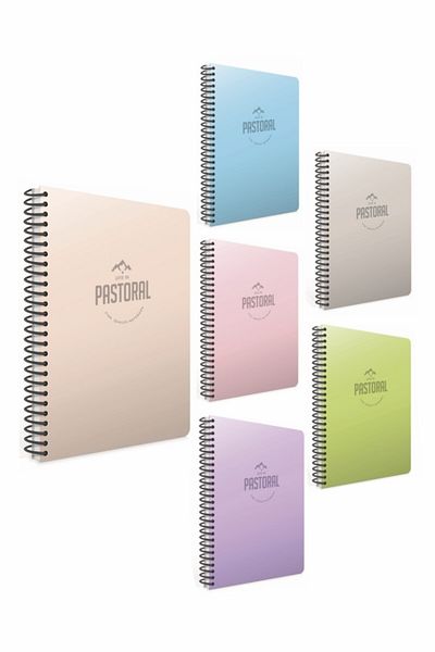 Gıpta Pastoral Checkered Spiral PP Cover Notebook 4 Pieces A4 120 Sheets