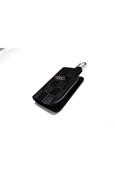 idealaksesuar Audi Zippered Leather Patterned Keychain Remote Control Case Im...