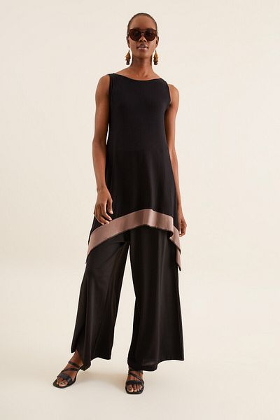 Quincey Women's Black Asymmetrical Tunic