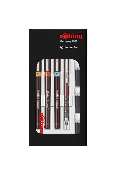 Rotring Isograph Rapido Drawing Pen Junior College Set (0.2 - 0.4 - 0.6) + Tikky 0.5mm S0699340