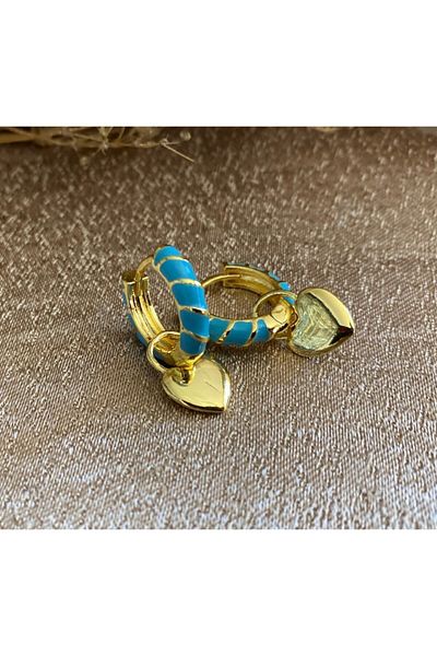 Markiz Takı Blue Heart Earrings