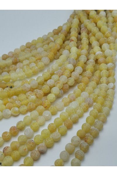 LİVZA BİJUTERİ Yellow Fire Natural Stone Array 8mm Natural Stone