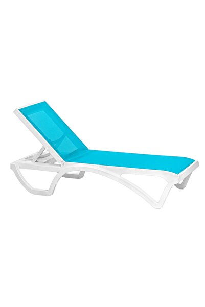 Genel Markalar Şenyayla 2534 Beyaz-turkuaz Royal Fileli Lüks Şezlong