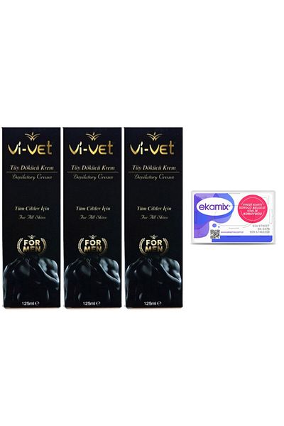 Vi-vet Cream Colored Set of 3 Men Hair Remover