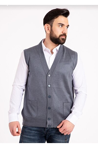 MaviMoure Indigo Men's Vest - Buttoned Design