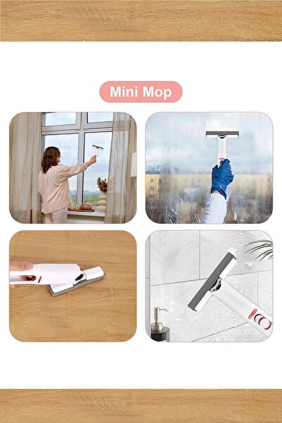 xolo Pratik Taşınabilir Mini Mop Kendinden Sıkmalı Mini Temizlik Paspası Masa Üstü Mutfak Banyo Araba Mop