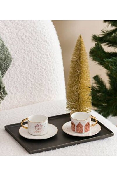 LC Waikiki Home Printed Porcelain Coffee Cup Set for 2 People