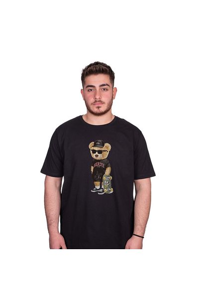 MarkaTurko Tricou unisex din bumbac pieptănat cu imprimeu de pluș 1604-2