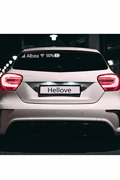 Hellove Fiat Albea Sticker Telefon Şarj Wifi Batarya Şebeke Cam Oto Sticker 40x4cm Beyaz Uyumlu
