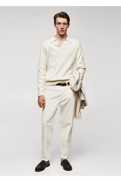 MANGO Man Poloshirt aus Rippstrick