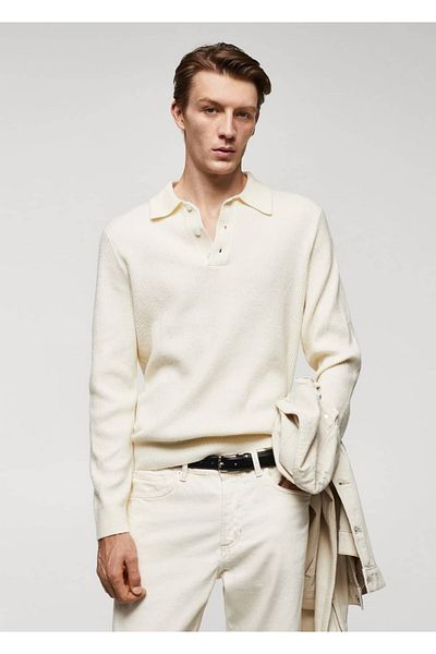 MANGO Man Poloshirt aus Rippstrick