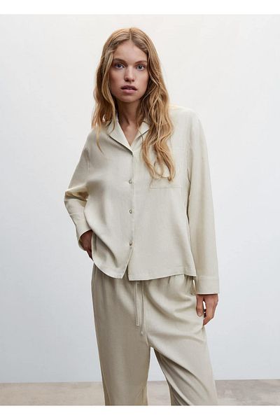 MANGO Woman Pyjamahemd aus Leinen