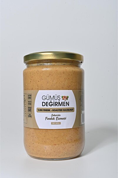 GÜMÜŞ DEĞİRMEN ŞEKERSİZ FINDIK EZMESİ 660GR CAM KAVANOZ