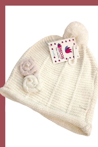 Recos Pearl Flower Figured, Knitwear Baby Girl Beret