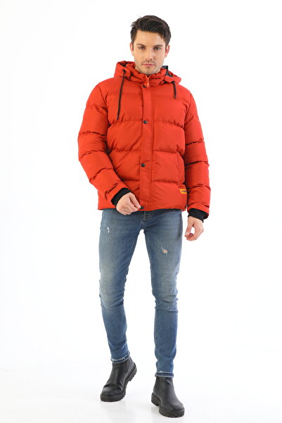 YamanTekstil çıkartılabilir kapüşonlu, içi kürklü özel koleksiyon erkek şişme...