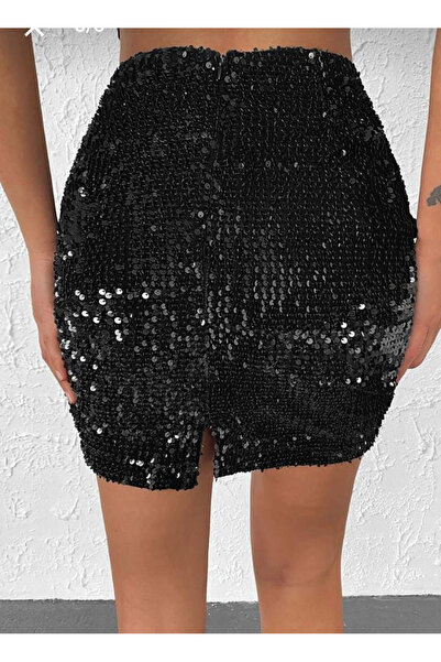 Shesss butik Siyah payetli etek