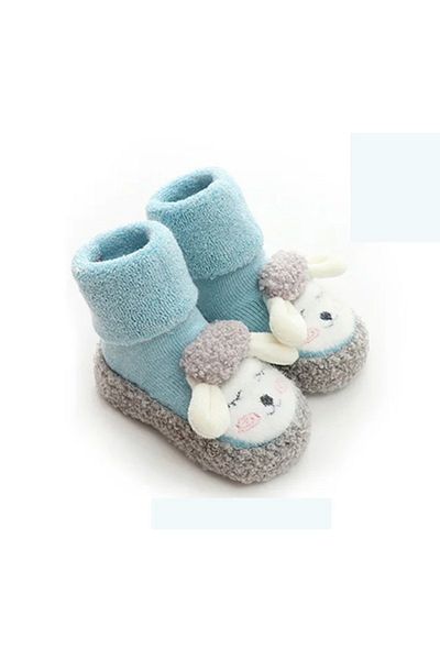 Petityu Lamb Booties Anti-Slip Easy to Wear Warm Home Slippers 9-18 Months