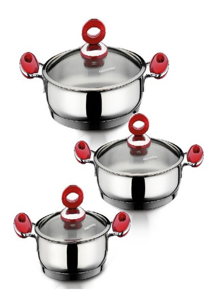 Hascevher مجموعة أومليت مع قاعدة حثية من الصلب مكونة من 6 قطع من أنيمون - مجم...