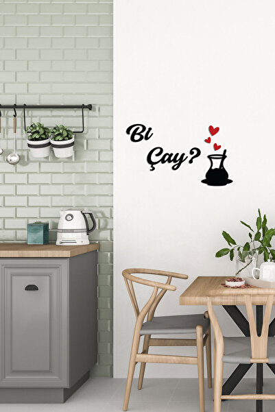markcat Bi Çay Dekoratif Ahşap Duvar Dekoru - Ev Süsü - Çay Köşesi - Duvar De...