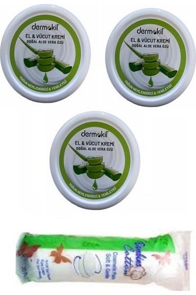 Dermokil Alo Vera Hand Cream - 3x220 ml + Makeup Cotton