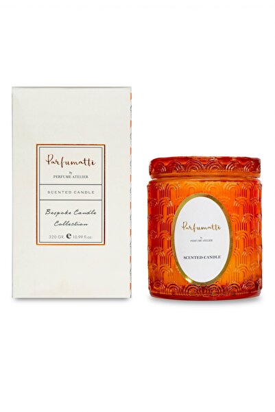 PARFUMATTI BY PERFUME ATELIER GMARIN 320 GR. TURUNCU CAM ŞİŞE MUM