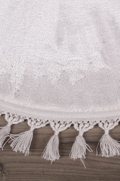 Bonny Home Χαλαρώστε γκρι στρογγυλό 150x150 cm Pompom με κρόσσια αντιολισθητική βάση που πλένεται στο πλυντήριο