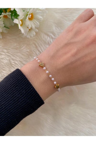Beykan handmade İNCİLİ ALTIN KAPLAMA BİLEKLİK