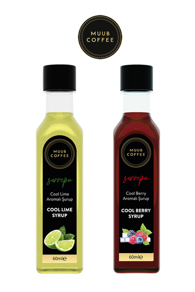 MUUB COFFEE Cool Lime & Cool Berry(HİBİSKUS) Özel Formülize Yüksek Aroma Yoğun Tat Kokteyl Şurupları (60 ML)