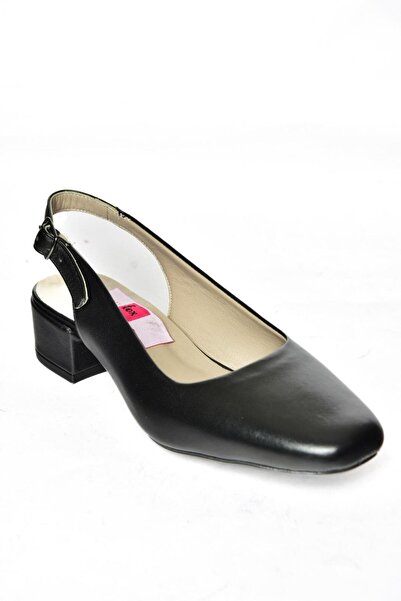 Fox Shoes س908040003 حذاء نسائي أسود من الجلد الطبيعي بكعب سميك