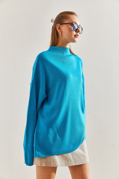 Bianco Lucci Women's Knitwear Sweater with Side Button Detail