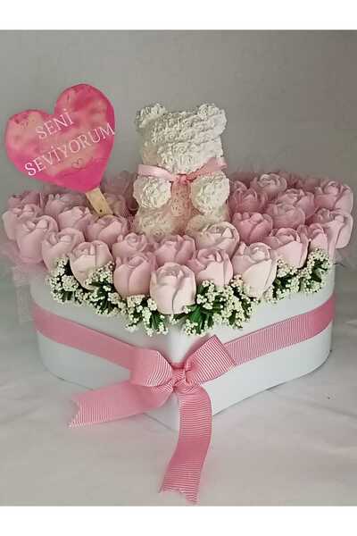 StoneGiftDesign 14 Şubat Sevgililer Günü Seni Seviyorum Ayıcıklı Kalp Saksıda...